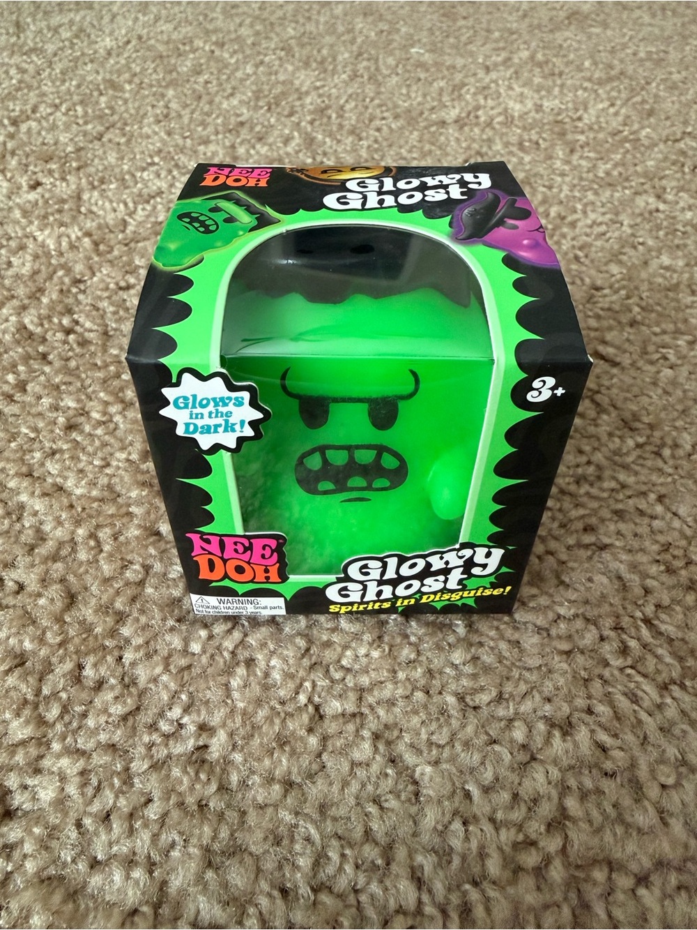 NeeDoh Glowy Ghost Glow-in-the-Dark Green Squishy Toy